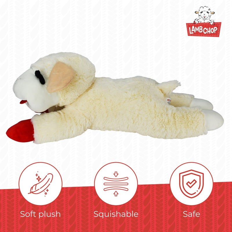 Multipet Lamb Chop Dog Plush Toy - Squeaky Toy for All Dogs - Extra Soft Plush - Stuffed Animal for Cuddling & Playing - Jumbo (24", Cream) - Image 3